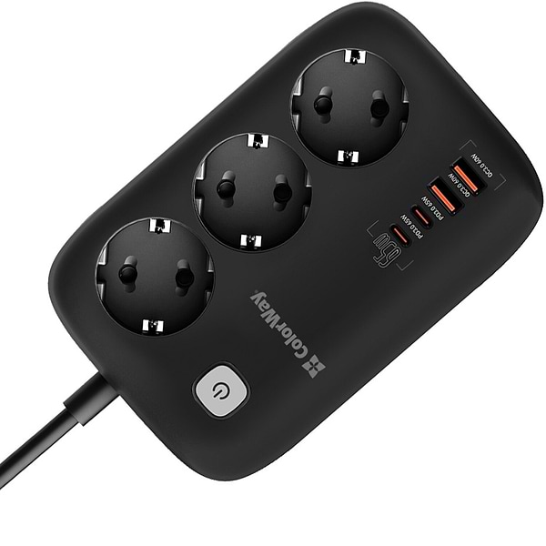 Фото - Сетевой фильтр Colorway 3 розетки/4USB GaN3 Pro PD (2USB-A + 2 TYPE-C) (65W) Black 2m (CW-CHE34PDB)