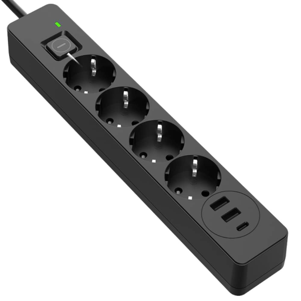 Мережевий фільтр Colorway 4 роз. 2xUSB-A + 1 Type-C Black 2m (CW-CHE432PDB) - Фото 1