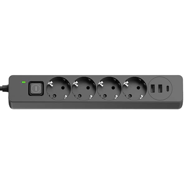 Фото - Сетевой фильтр Colorway 4 роз. 2xUSB-A + 1 Type-C Black 2m (CW-CHE432PDB)