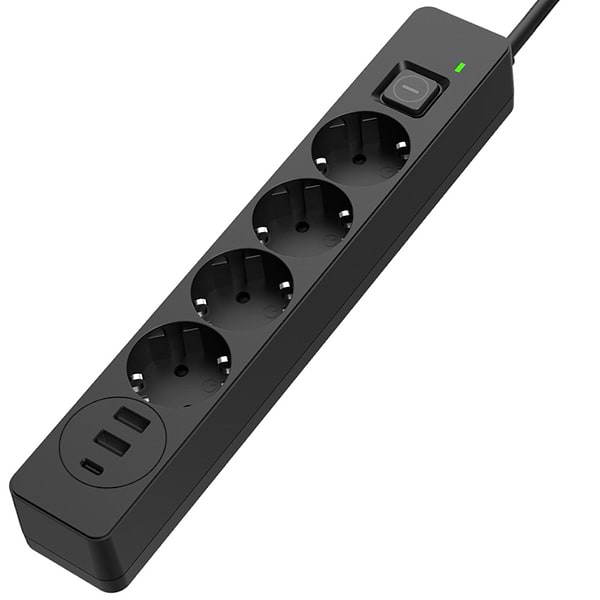 Фото - Сетевой фильтр Colorway 4 роз. 2xUSB-A + 1 Type-C Black 2m (CW-CHE432PDB)