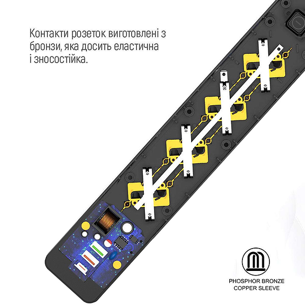Фото - Сетевой фильтр Colorway 4 роз. 2xUSB-A + 1 Type-C Black 2m (CW-CHE432PDB)