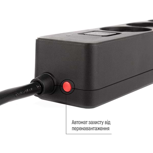 Фото - Сетевой фильтр Colorway 4 роз. 2xUSB-A + 1 Type-C Black 2m (CW-CHE432PDB)