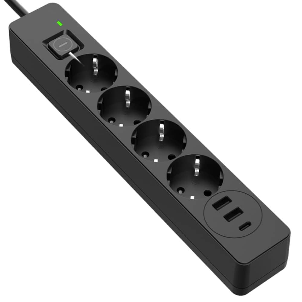 Мережевий фільтр Colorway 4 роз. 2xUSB-A + 1 Type-C Black 5m (CW-CHE435PDB) - Фото 1