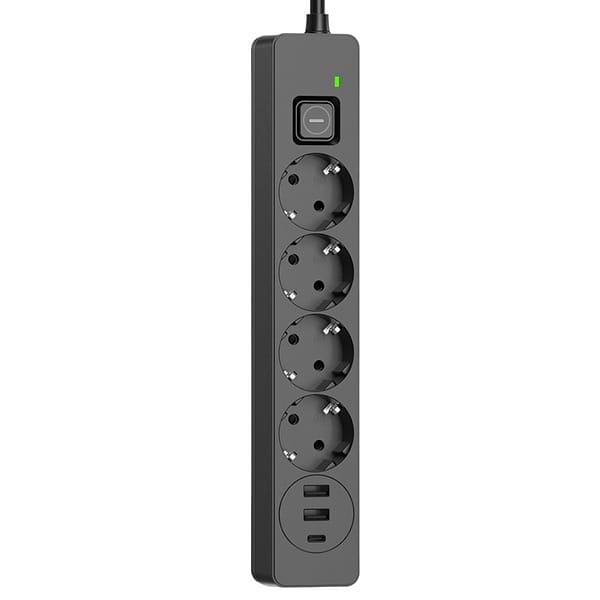 Фото - Мережевий фільтр Colorway 4 роз. 2xUSB-A + 1 Type-C Black 5m (CW-CHE435PDB)