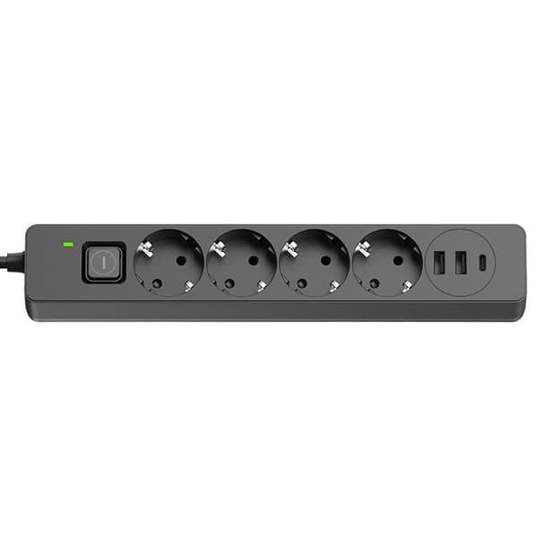 Фото - Мережевий фільтр Colorway 4 роз. 2xUSB-A + 1 Type-C Black 5m (CW-CHE435PDB)