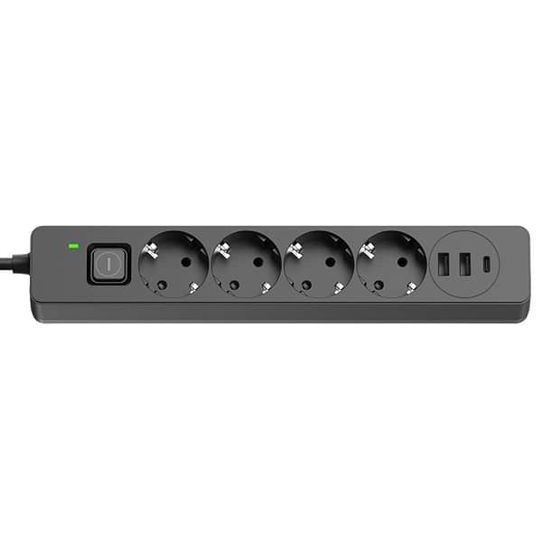 Фото - Мережевий фільтр Colorway 4 роз. 2xUSB-A + 1 Type-C Black 5m (CW-CHE435PDB)