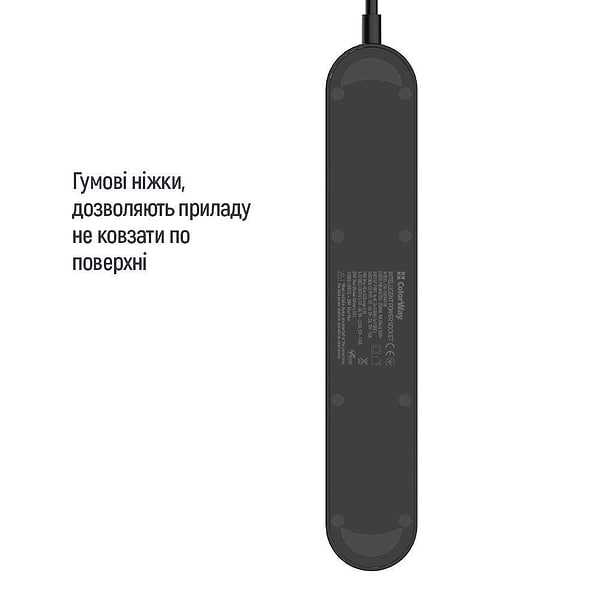 Фото - Сетевой фильтр Colorway 4 роз. Type-C PD20W + 3xUSB QC3.0 Black 2m (CW-CHE44PDB)