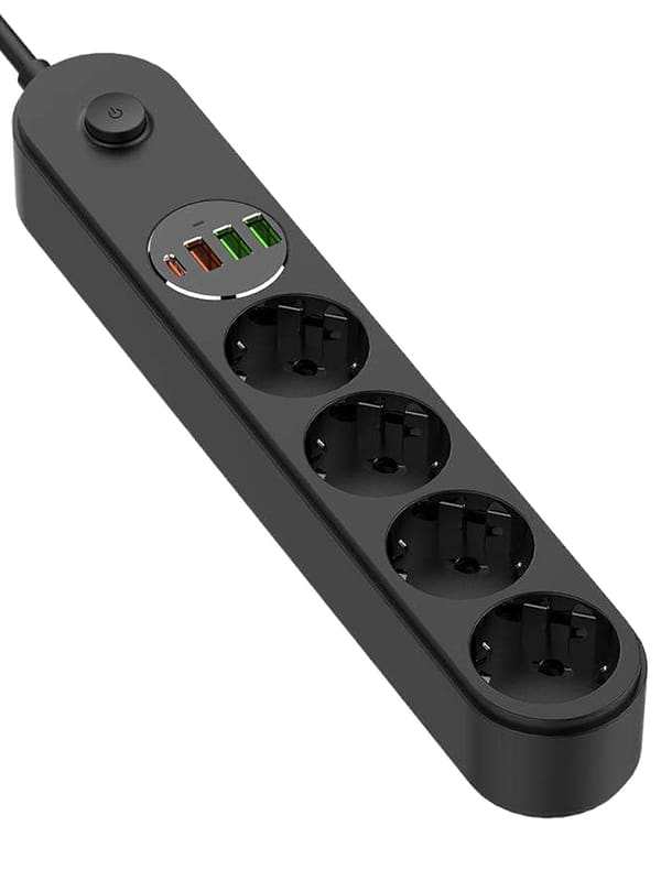 Фото - Сетевой фильтр Colorway 4 роз. Type-C PD20W + 3xUSB QC3.0 Black 2m (CW-CHE44PDB)