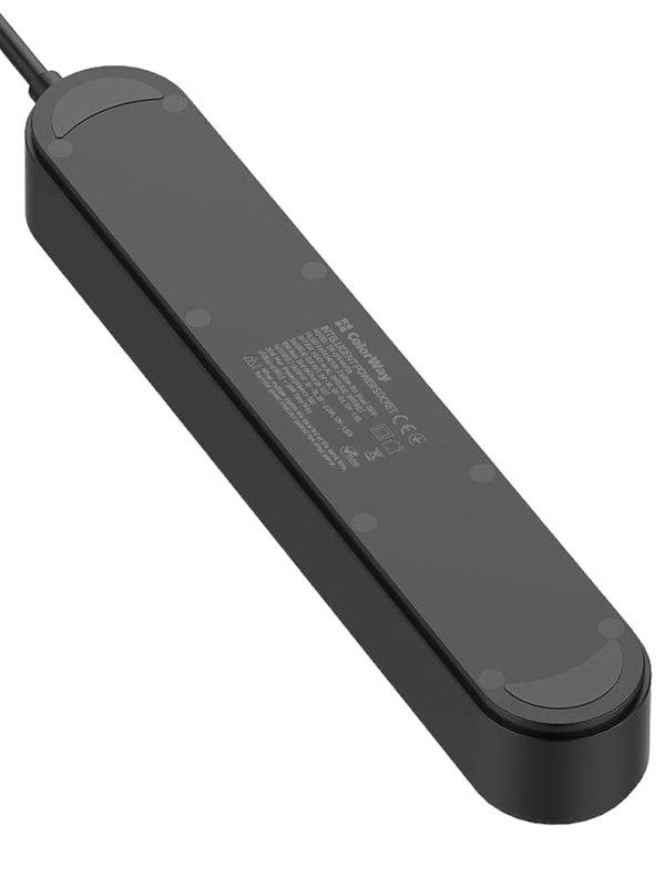 Фото - Сетевой фильтр Colorway 4 роз. Type-C PD20W + 3xUSB QC3.0 Black 2m (CW-CHE44PDB)