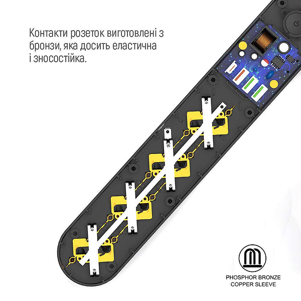 Фото - Сетевой фильтр Colorway 4 роз. Type-C PD20W + 3xUSB QC3.0 Black 2m (CW-CHE44PDB)
