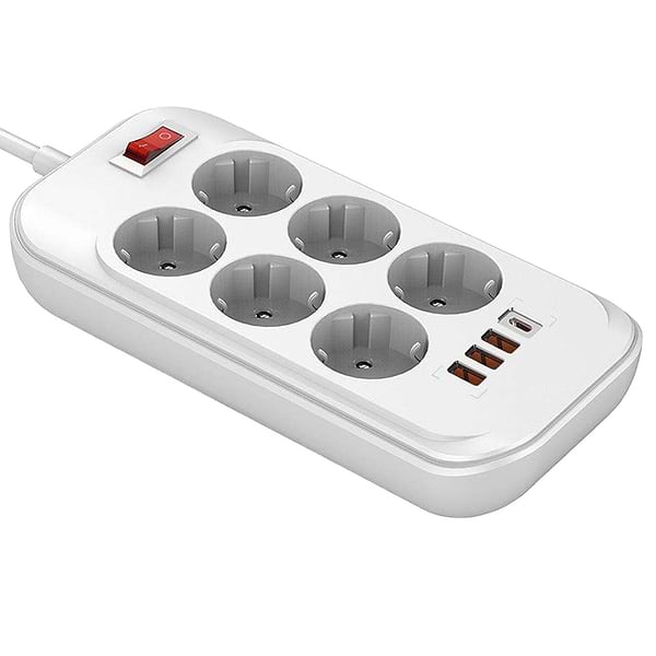 Фото - Сетевой фильтр Colorway 6 роз. Type-C PD20W + 3xUSB QC3.0 White 2m (CW-CHE64PDW)