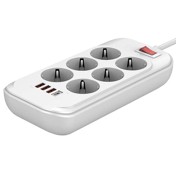Фото - Сетевой фильтр Colorway 6 роз. Type-C PD20W + 3xUSB QC3.0 White 2m (CW-CHE64PDW)