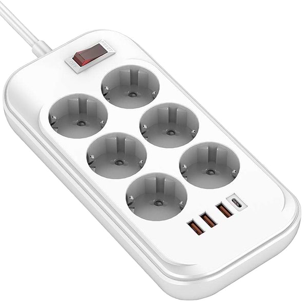 Фото - Сетевой фильтр Colorway 6 роз. Type-C PD20W + 3xUSB QC3.0 White 2m (CW-CHE64PDW)