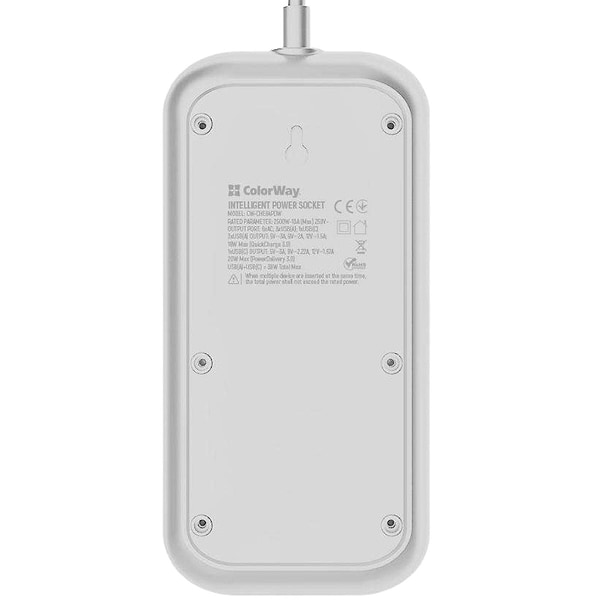 Фото - Сетевой фильтр Colorway 6 роз. Type-C PD20W + 3xUSB QC3.0 White 2m (CW-CHE64PDW)