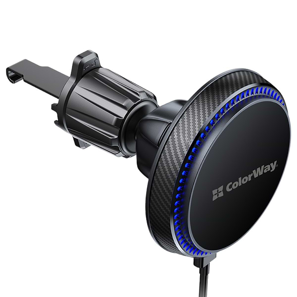 Фото - Автотримач з бездротовою зарядкою Colorway MagSafe 360° Air Vent 15W Black (CW-CHMW041Q-BK)