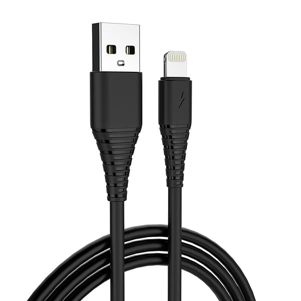 Фото - Мережевий зарядний пристрій Colorway 1USB AUTO ID 2A 10W Black+ cable Lightning (CW-CHS012CL-BK)