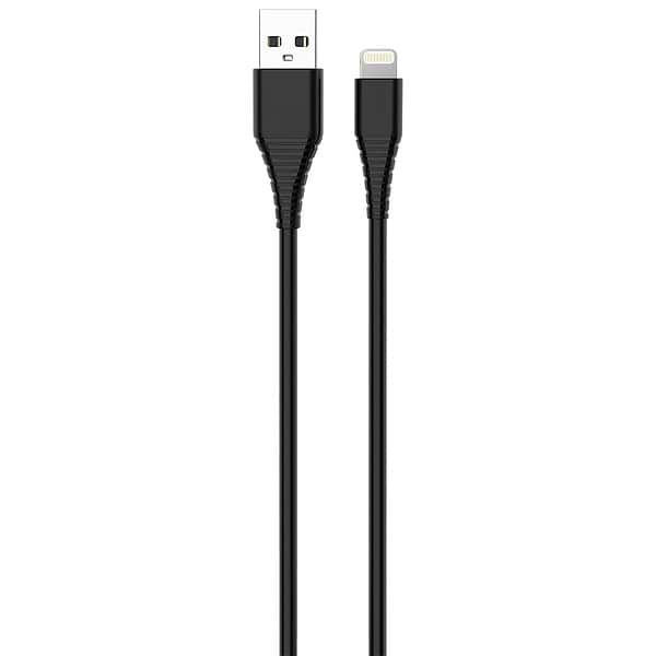 Фото - Мережевий зарядний пристрій Colorway 1USB AUTO ID 2A 10W Black+ cable Lightning (CW-CHS012CL-BK)