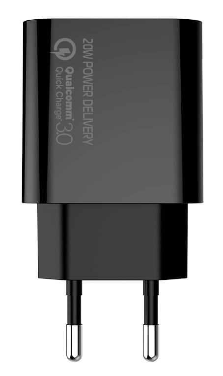 Фото - Мережевий зарядний пристрій Colorway Type-C PD + USB QC3.0 (20W) V2 Black (CW-CHS025QPD-BK)