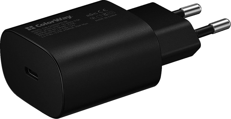 Мережевий зарядний пристрій Colorway Power Delivery Port PPS USB Type-C 25W Black (CW-CHS033PD-BK) - Фото 1