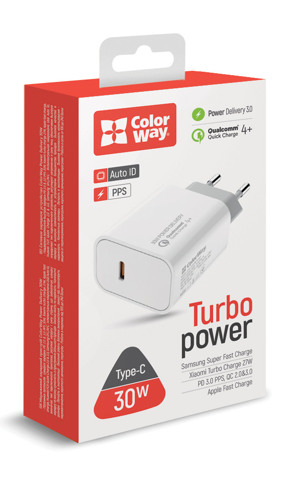 Фото - Сетевое зарядное устройство Colorway Power Delivery Port PPS USB Type-C White (CW-CHS038PD-WT)