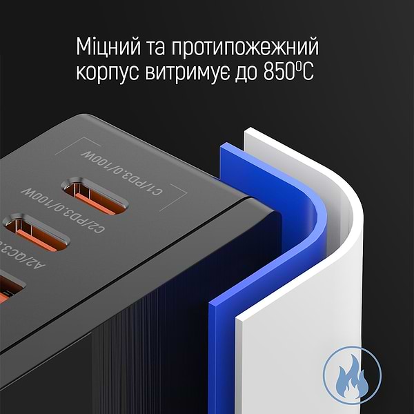 Фото - Мережевий зарядний пристрій Colorway Power Delivery GaN (2USB-A + 2USB TYPE-C) (100W) Black (CW-CHS041PD-BK)
