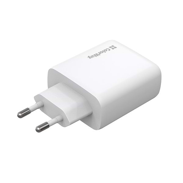 Фото - Уценка - Сетевое зарядное устройство Colorway GaN Mini 50W PD Port PPS USB (Type-C PD 30W + Type-C PD 20W) White (CW-CHS050PD-WT)