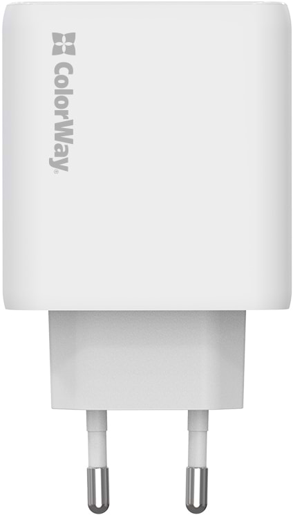 Мережевий зарядний пристрій Colorway GaN Mini 50W PD Port PPS USB (Type-C PD 30W + Type-C PD 20W) White (CW-CHS050PD-WT) - Фото 1