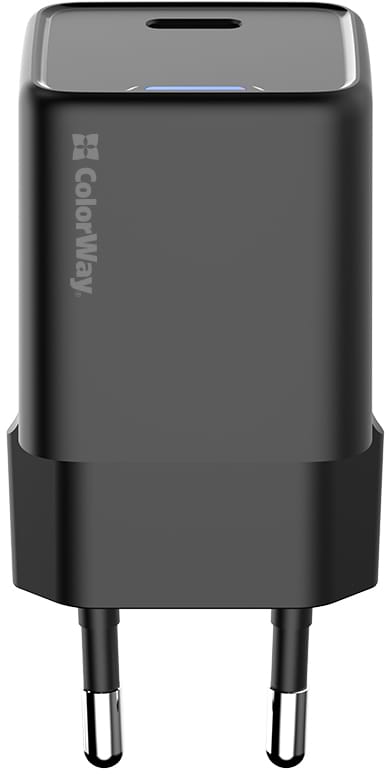 Фото - Уцінка - Мережевий зарядний пристрій Colorway GaN Mini 25W PD Port PPS USB-C Black (CW-CHS052PD-BK)