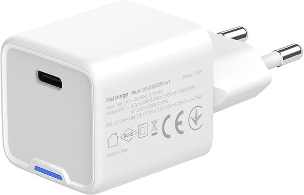 Фото - Сетевое зарядное устройство Colorway GaN Mini 25W PD Port PPS USB-C White (CW-CHS052PD-WT)
