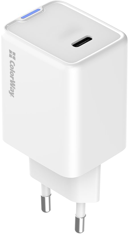 Фото - Мережевий зарядний пристрій Colorway GaN Mini 45W PD Port PPS USB-C White (CW-CHS057PD-WT)