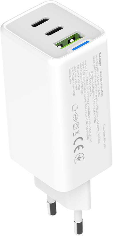 Фото - Сетевое зарядное устройство Colorway GaN Mini 65W PD Port PPS USB White (CW-CHS058PD-WT)