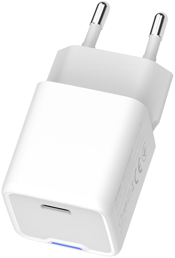 Фото - Мережевий зарядний пристрій Colorway GaN Mini 20W PD Port PPS USB-C White (CW-CHS059PD-WT)