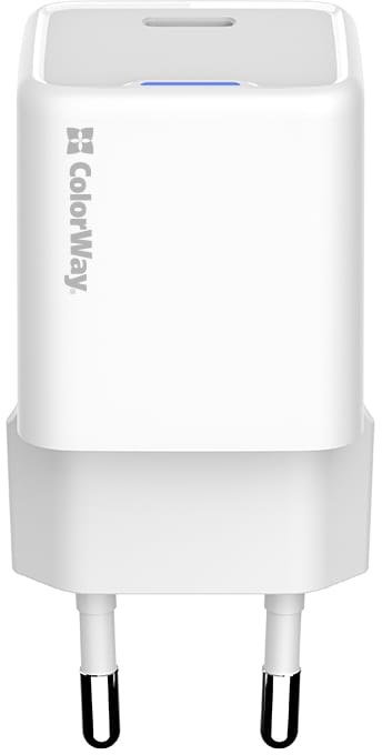 Фото - Мережевий зарядний пристрій Colorway GaN Mini 20W PD Port PPS USB-C White (CW-CHS059PD-WT)
