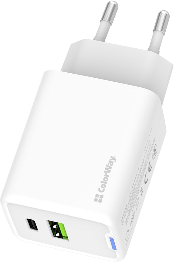 Фото - Мережевий зарядний пристрій Colorway GaN Mini 45W PD Port PPS USB (Type-C PD + USB QC4.0) White (CW-CHS060PD-WT)