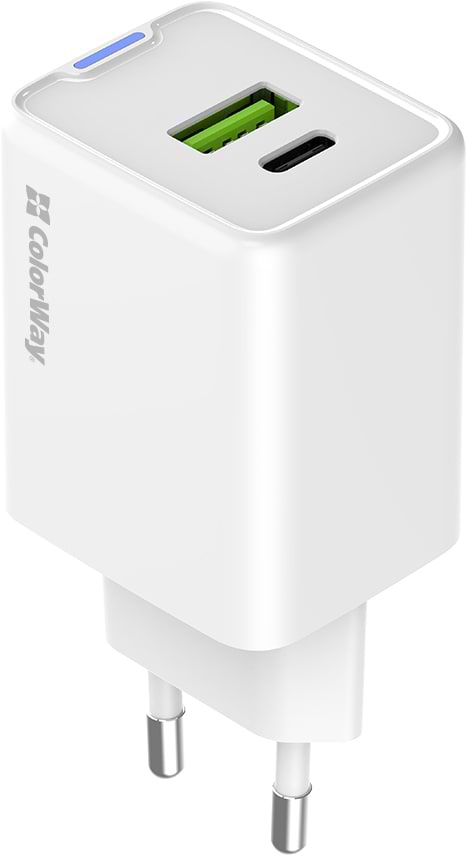 Фото - Мережевий зарядний пристрій Colorway GaN Mini 45W PD Port PPS USB (Type-C PD + USB QC4.0) White (CW-CHS060PD-WT)