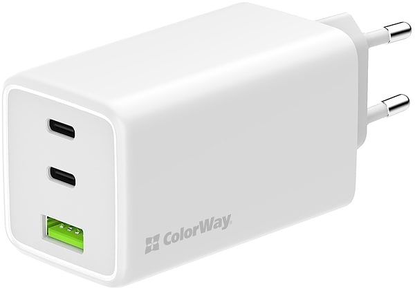 Фото - Мережевий зарядний пристрій Colorway GaN Mini 100W PD Port PPS USB (USB-2C1A) White (CW-CHS061PD-WT)