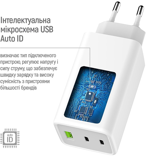 Фото - Мережевий зарядний пристрій Colorway GaN Mini 100W PD Port PPS USB (USB-2C1A) White (CW-CHS061PD-WT)