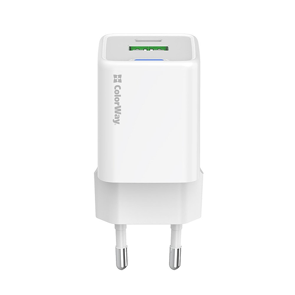 Фото - Сетевое зарядное устройство Colorway GaN Mini 20W PD Port PPS USB Type-C PD + USB QC4.0 (CW-CHS062PD-WT)
