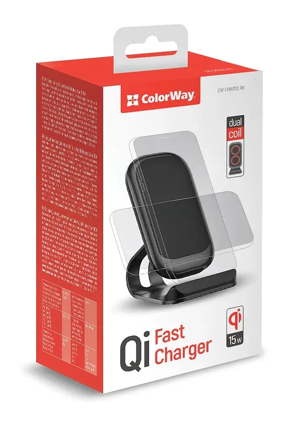 Фото - Уценка - Беспроводное зарядное устройство Colorway Wireless Stand 15W Black (CW-CHW31Q-BK)
