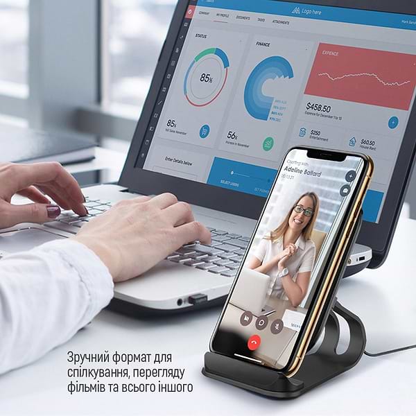 Фото - Уценка - Беспроводное зарядное устройство Colorway Wireless Stand 15W Black (CW-CHW31Q-BK)