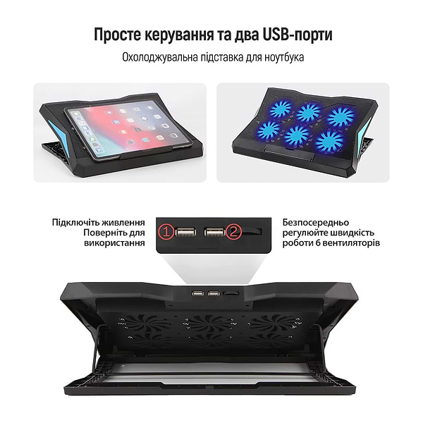 Фото - Підставка під ноутбук охолоджуюча Colorway Cooling Laptop Q3 (CW-CLQ3)