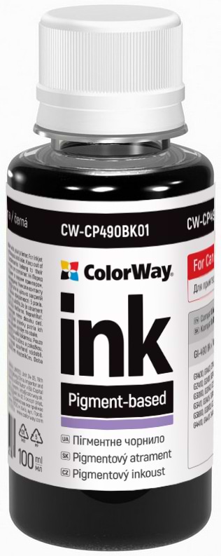 Чорнило Colorway Canon GI-490 Pigment 100 мл Black (CW-CP490BK01) - Фото 1