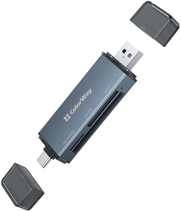 Фото - Кардрідер Colorway USB 2.0/USB-C to CF/SD/MicroSD (CW-CR-01)