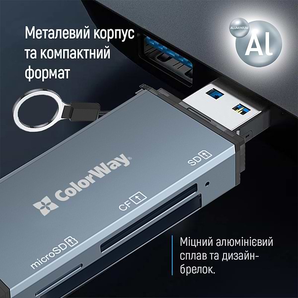 Фото - Кардрідер Colorway USB 2.0/USB-C to CF/SD/MicroSD (CW-CR-01)