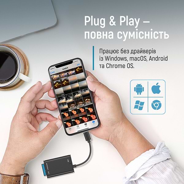 Фото - Кардридер Colorway USB-C to USB 3.0/SD/MicroSD (CW-CR-02)