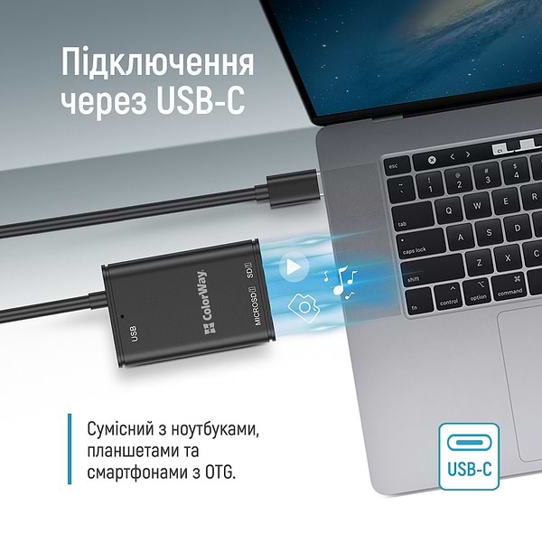 Фото - Кардридер Colorway USB-C to USB 3.0/SD/MicroSD (CW-CR-02)