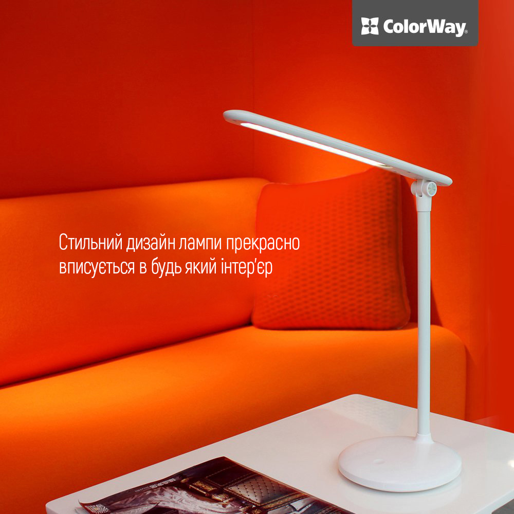 Фото - Настільна лампа Colorway CW-DL02B-W White