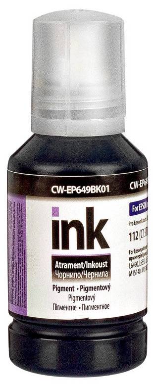 Чорнило Colorway Epson L-6490/L65XX/L11160/L15150/L15160/L15180 127мл Black Pigm. EP649Bk (CW-EP649BK01) - Фото 1