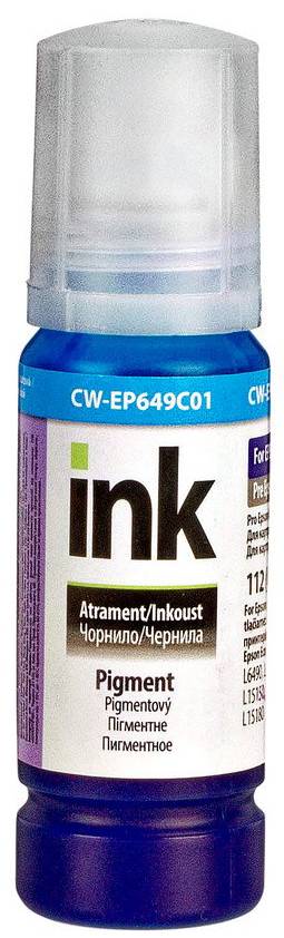 Фото - Чорнило Colorway Epson L-6490/L65XX/L11160/L15150/L15160/L15180 70мл Cyan Pigm. EP649С (CW-EP649C01)
