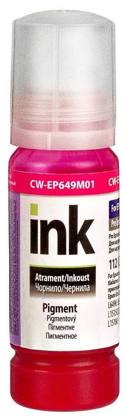 Чорнило Colorway Epson L-6490/L65XX/L11160/L15150/L15160/L15180 70мл Magenta Pigm. EP649M (CW-EP649M01) - Фото 1